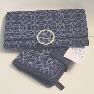 TWO FOR ONE! TIME & TRU Clutch Organizer + Bifold Wallet | Both NWT